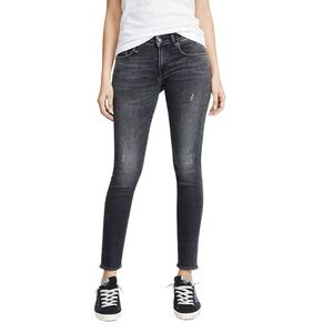 R13 Kate Skinny Jeans Orion Black Distressed Size 28 Made in Italy